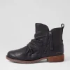 Women JOSEF SEIBEL Sienna 38 Black Leather Ankle Boots