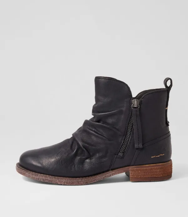 Women JOSEF SEIBEL Sienna 38 Black Leather Ankle Boots
