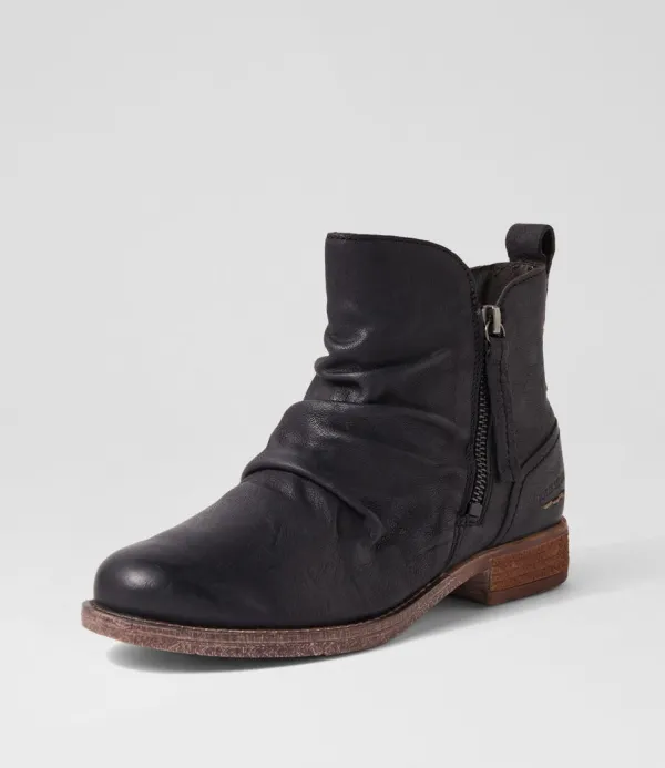 Women JOSEF SEIBEL Sienna 38 Black Leather Ankle Boots