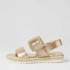 Women DJANGO & JULIETTE Silas Gold Scratch Leather Buckle Espadrilles