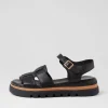 Women DJANGO & JULIETTE Simm Black Leather Sandals