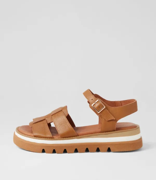 Women DJANGO & JULIETTE Simm Toffee Leather Sandals
