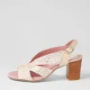 Women DJANGO & JULIETTE Simmie Pink Print Leather Sandals