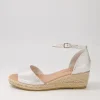 Women DJANGO & JULIETTE Skip Silver Natural Rope Speckle Leather Sandals