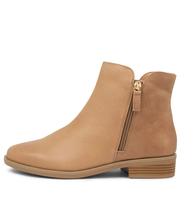 Women ZIERA Skylars Xf Latte Leather Ankle Boots