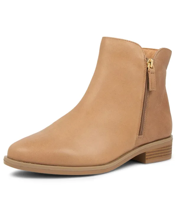 Women ZIERA Skylars Xf Latte Leather Ankle Boots