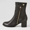 Women DJANGO & JULIETTE Skyy Black Leather Chelsea Boots
