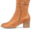 Women DJANGO & JULIETTE Skyy Dark Tan Leather Ankle Boots