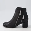 Women DJANGO & JULIETTE Slaine Black Leather Chelsea Boots