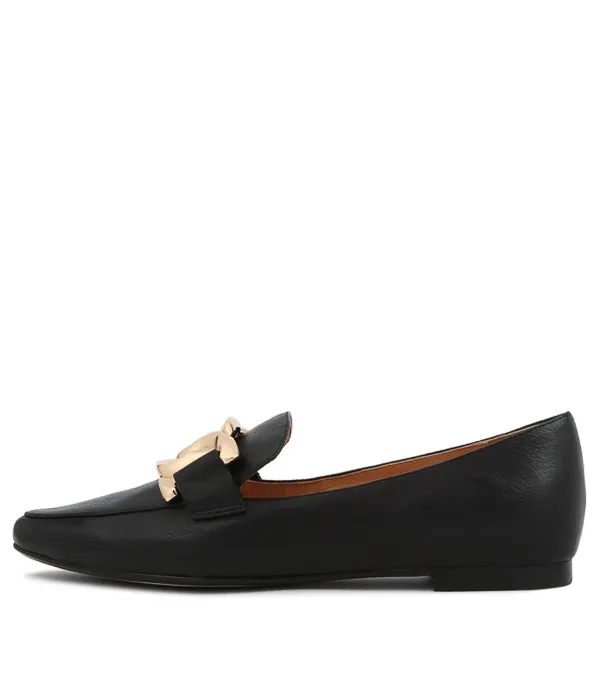 Women TOP END Socoro Black Leather Loafers