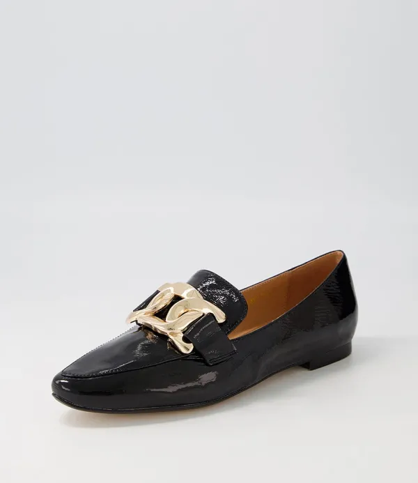 Women TOP END Socoro Black Patent Leather Loafers
