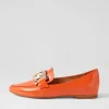 Women TOP END Socoro Orange Patent Leather Flat Shoes