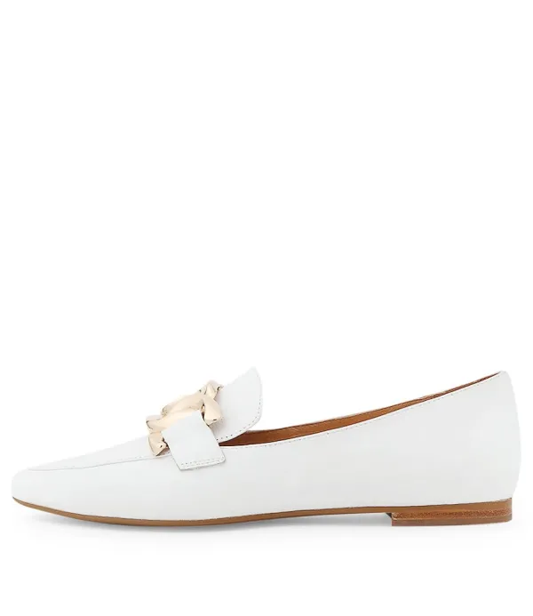 Women TOP END Socoro White Leather Loafers