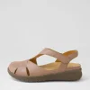 Women ZIERA Sofzie Xf Taupe Leather Flat Shoes