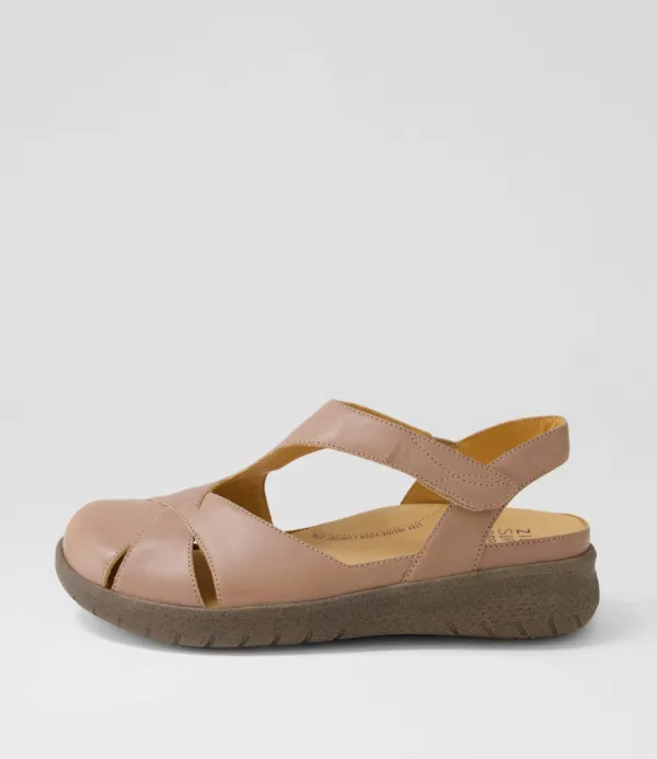 Women ZIERA Sofzie Xf Taupe Leather Flat Shoes