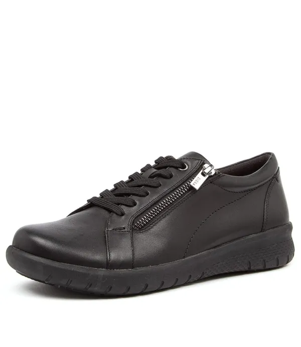 Women ZIERA Solar Xf Black Leather