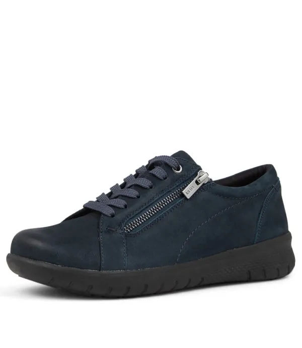 Women ZIERA Solar Xf Navy Leather Sneakers Bs