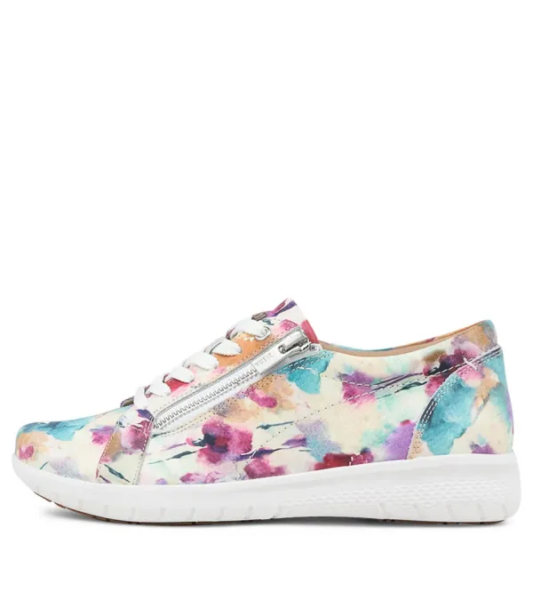 Women ZIERA Solar Xf Pansy Floral Leather Sneakers