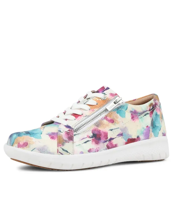Women ZIERA Solar Xf Pansy Floral Leather Sneakers