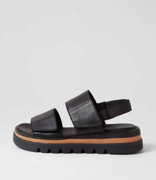 Women DJANGO & JULIETTE Soner Black Leather Sandals