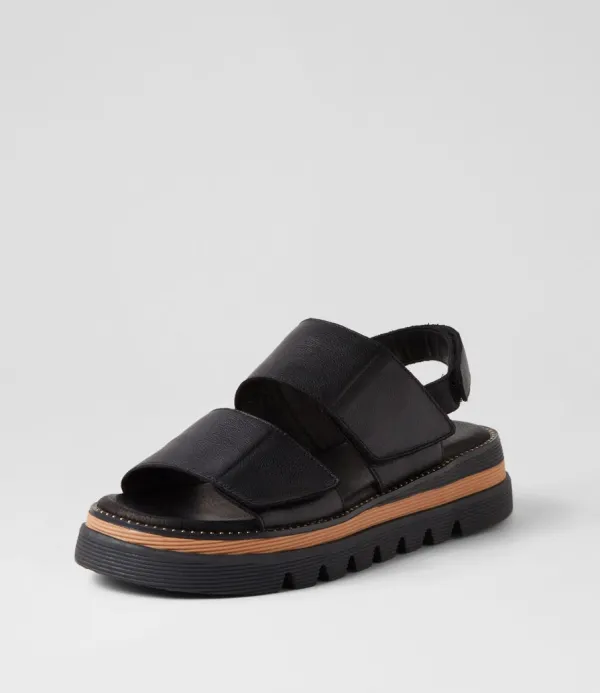 Women DJANGO & JULIETTE Soner Black Leather Sandals