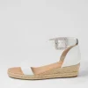 Women DJANGO & JULIETTE Sprout White Leather Buckle Sandals