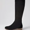 Women DJANGO & JULIETTE Strath Black Suede Knee High Boots