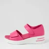 Women ZIERA Sunnieys Xw Fuchsia White Leather Sandals