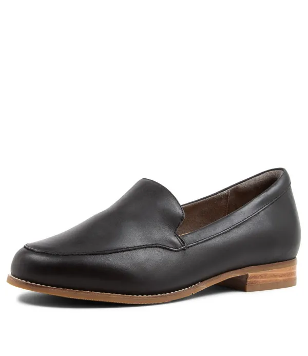 Women ZIERA Taded Xf Black Leather Loafers