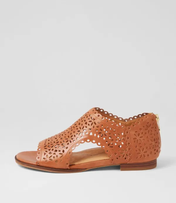 Women ZIERA Talexys W Tan Leather Sandals