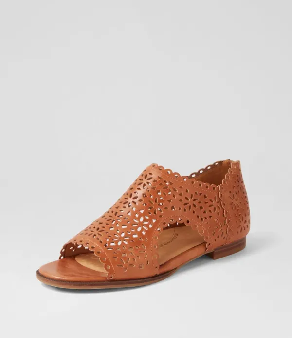 Women ZIERA Talexys W Tan Leather Sandals