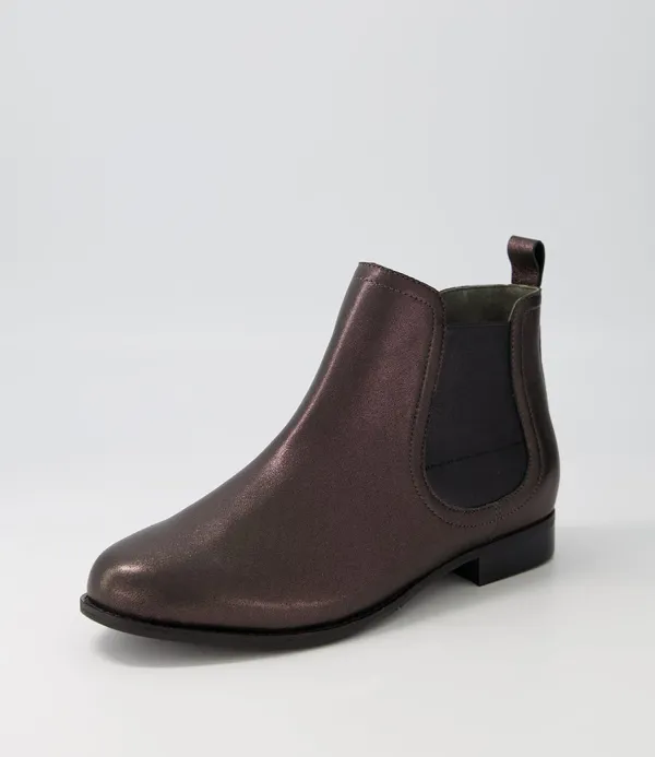 Women ZIERA Talia Xf Black Glow Leather Chelsea Boots