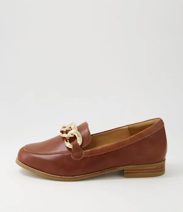 Women ZIERA Tamest Xf Cognac Leather Flat Shoes