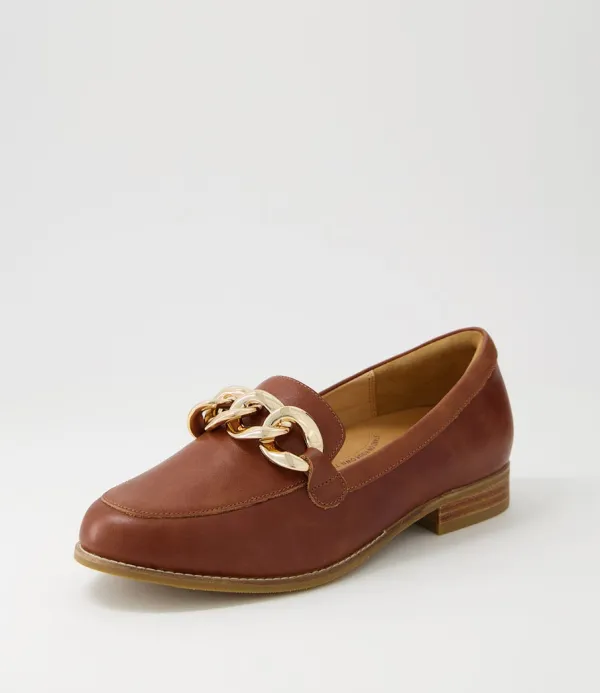 Women ZIERA Tamest Xf Cognac Leather Flat Shoes