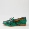 Women ZIERA Tamest Xf Emerald Patent Croc Flat Shoes