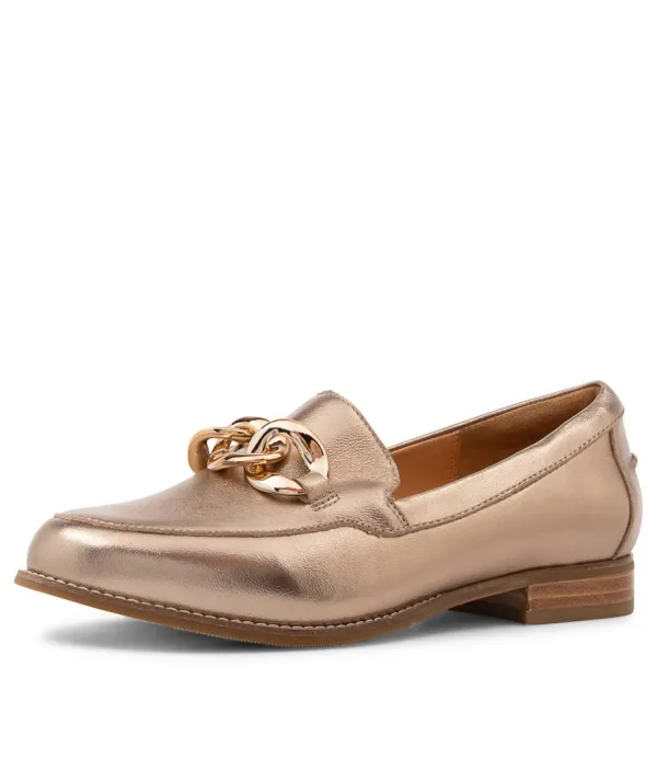 Women ZIERA Tamya Xf Champagne Leather Loafers