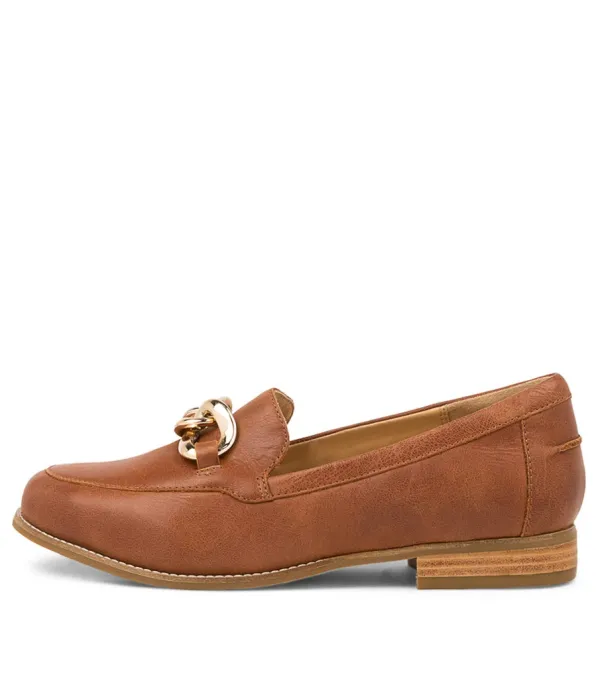 Women ZIERA Tamya Xf Cognac Leather Loafers
