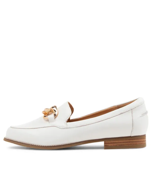 Women ZIERA Tamya Xf White Leather Loafers
