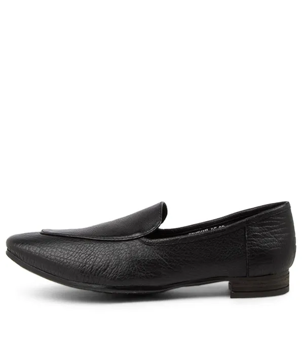Women DIANA FERRARI Temimie Black Leather Loafers