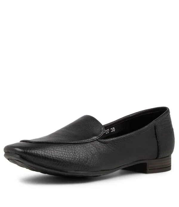 Women DIANA FERRARI Temimie Black Leather Loafers