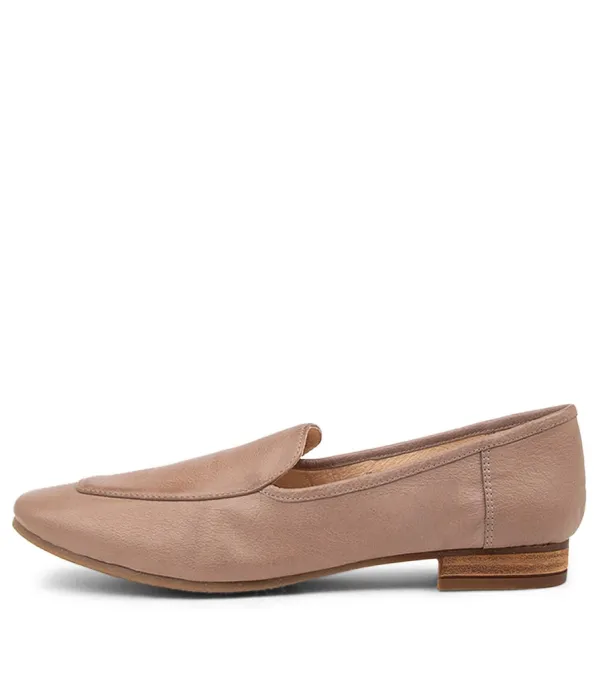 Women DIANA FERRARI Temimie Dark Taupe Leather Loafers