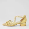 Women DJANGO & JULIETTE Tenna Gold Glam Leather Sandals