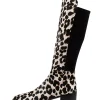 Women DJANGO & JULIETTE Tetley White Black Leather Knee High Boots