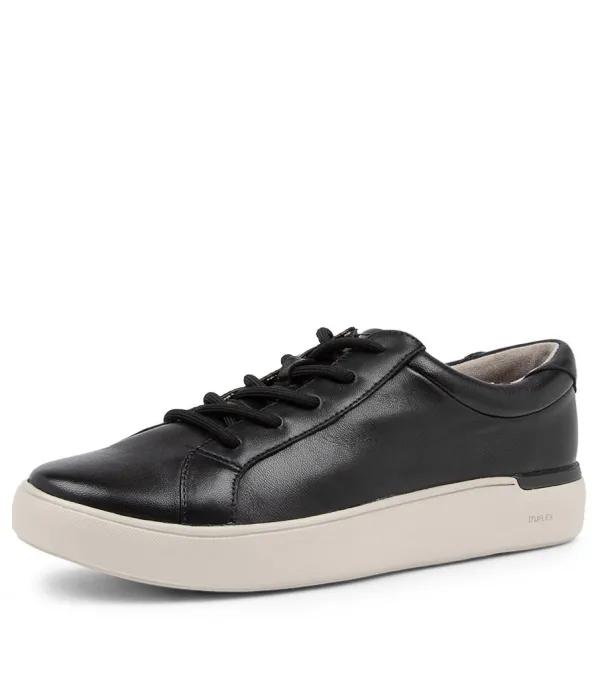 Women ROCKPORT Tf Parissa Lace Black Leather Sneakers