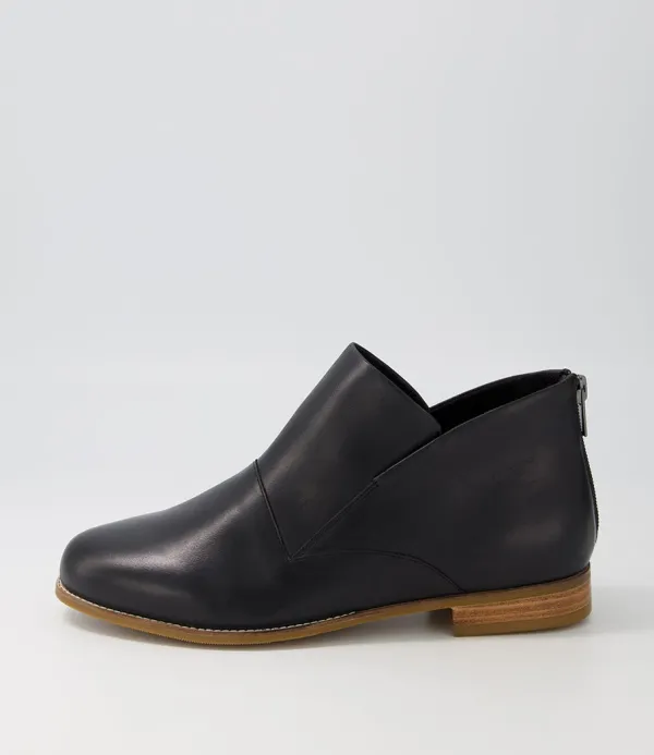 Women ZIERA Thiem Xf Black Leather Ankle Boots