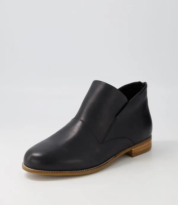 Women ZIERA Thiem Xf Black Leather Ankle Boots