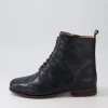 Women ZIERA Thron Xf Navy Leather Ankle Boots