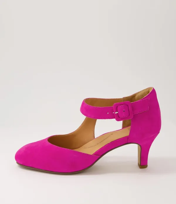 Women ZIERA Timon Xw Fuchsia Suede Heels