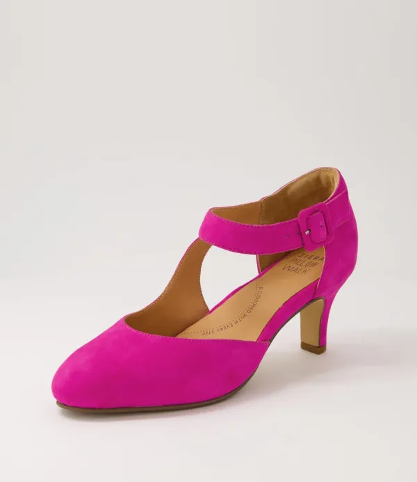 Women ZIERA Timon Xw Fuchsia Suede Heels