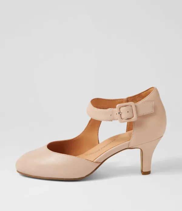 Women ZIERA Timon Xw Nude Leather Heels